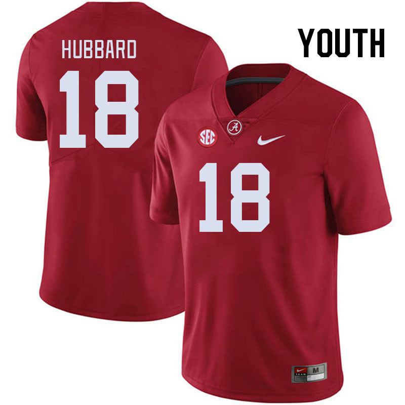 Youth #18 Bray Hubbard Alabama Crimson Tide College Footabll Jerseys Stitched Sale-Crimson